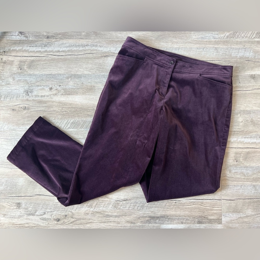 NWT Eileen Fisher Eggplant Casis Straight Jean Size Lg